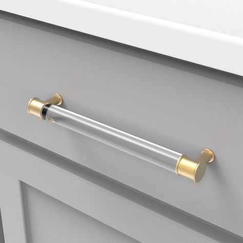 Hickory Hardware P3703-CABGB Midway Collection Pull 7-9/16 Inch (192mm) Center to Center Crysacrylic with Brushed Golden Brass Finish Sale, Reviews. - Opentip Clear Accessories, Cabinet Door Handles, Solid Core, Acrylic Decor, Kitchen Cabinet Handles, Champagne Bronze, Cabinet And Drawer Pulls, Hardware Finishes, Modern Square