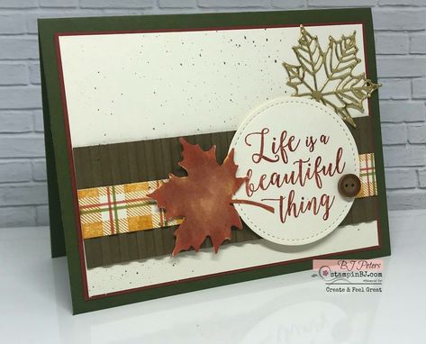 Pile Of Leaves, Fall Cards Handmade, Thanksgiving Cards Handmade, Fall Greeting Cards, Thanksgiving Greeting Cards, Leaf Cards, Stamping Up Cards, Thanksgiving Cards, Penny Black