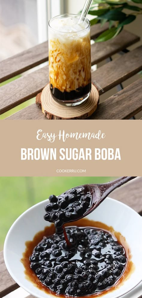 Best Boba Recipe, Boba Brown Sugar Syrup Recipe, Chocolate Boba Tea Recipe, At Home Boba Recipe, Brown Sugar Tea Recipe, Homemade Boba Milk Tea, Homemade Boba Recipe, How To Make Brown Sugar Milk Tea, Taro Bubble Tea Recipe