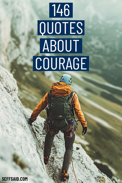 146 Courage Quotes to ignite your bravery, inner strength and resilience in facing life's challenges. via @SeffSaid Facing Challenges Quotes, Quotes About Courage, Carry On Quotes, Challenge Quotes, Productivity Quotes, Strength Of A Woman, Courage Quotes, Vince Lombardi, Facing Challenges