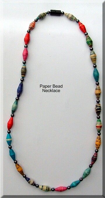 Paper Bead jewelry Paper Beads Ideas, Homemade Beads, Making Paper Beads, Paper Beads Diy, Paper Beads Jewelry, Paper Bead Necklace, Make Paper Beads, Recycled Beads, Paper Beads Necklace