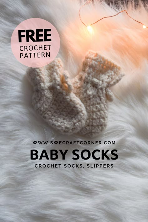 Newborn Crochet Socks Free Pattern, Crochet Baby Socks Free Pattern, Baby Socks Crochet Pattern, Crochet Ideas For Baby, Crochet Baby Things, Christmas Gifts For Baby, Baby Socks Pattern, Free Crochet Patterns For Baby, Baby Sweater Pattern