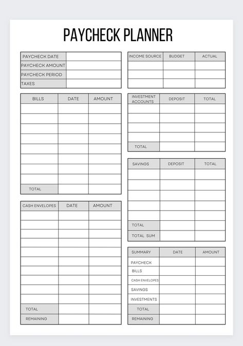 Grey Paycheck Budget,Biweekly Budget ,Finance Binder,Expense Tracking,Financial Planning,Finance binder,Saving money,Biweekly Budget by DigiplannersDesigns on Etsy Weekly Paycheck Planner, Biweekly Budget Template, Monthly Finance Planner, Finance Planner Template, Financial Worksheets, Monthly Financial Planner, Paycheck Planner, Biweekly Budget, Financial Budget Planner