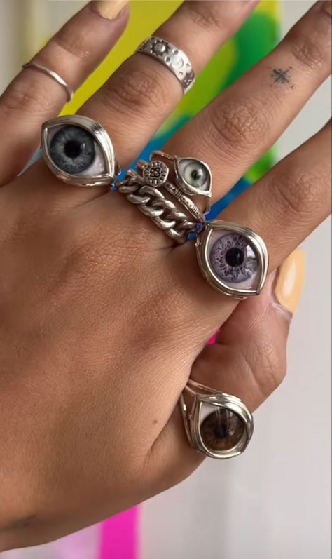 Eyeball Ring, Eye Accessories, Eye Clothes, Hippie Rings, Dope Jewelry, Hand Ring, Funky Jewelry, Eye Ring, Jewelry Outfit