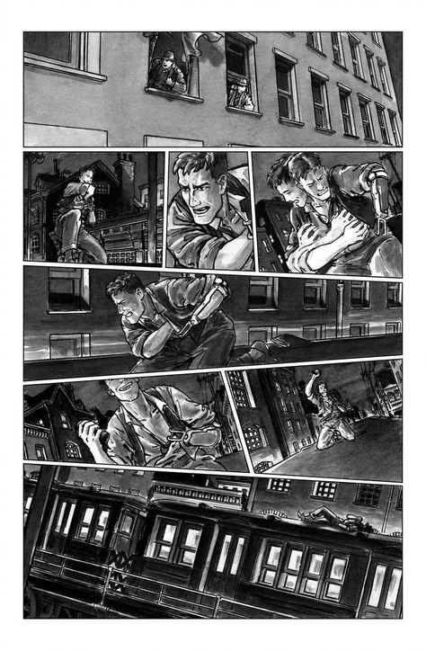 deadball noir comic pg8 chase scene by https://www.deviantart.com/carbono14 on @DeviantArt Noir Comic, Comic 8, Visual Narrative, Comic Layout, Comic Page, Comic Panels, Manga Drawing, Comic Art, Photo Wall