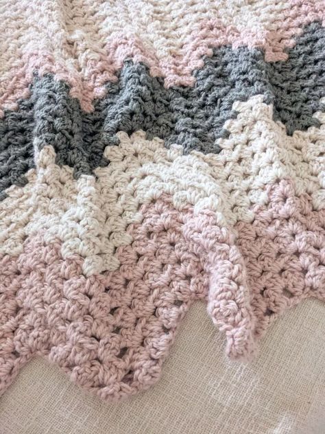 Easy Chunky Chevron Crochet Blanket Pattern | Jewels and Jones Chevron Blanket Crochet, Chevron Crochet Blanket, Chevron Crochet Blanket Pattern, Crochet Chevron Baby Blanket, Chevron Crochet Patterns, Crochet Blanket Chevron, Crochet Chevron, Striped Crochet Blanket, Crochet Dreams