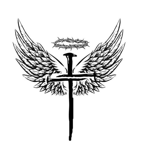 Crosses With Wings, Cross And Angel Tattoo, Cross With Crown Of Thorns Tattoos For Men, Cross Of Thorns Tattoo, Cross With Thorn Crown Tattoo, Cross With A Crown Tattoo, Cross And Crown Of Thorns Tattoo, Cross And Angel Wings Tattoo, Men’s Cross Tattoo Ideas