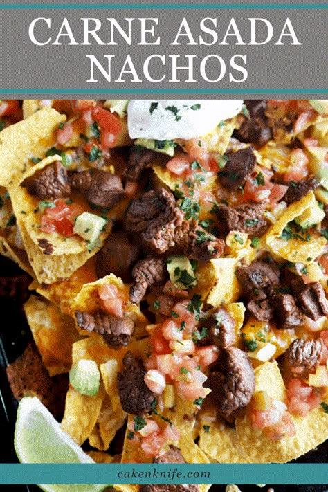 Carne Asada Nachos Recipe, Carne Asada Nachos, Asada Nachos, Hot Day Dinners, The Best Nachos, Best Nachos, Nachos Recipe Beef, Steak Nachos, Nachos Recipe Easy