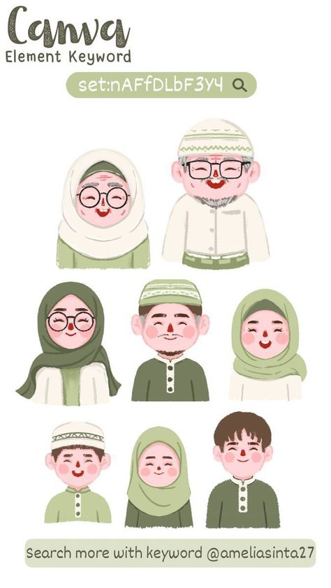 canvafordecoration #elementkeywords #canvalib Muslim Character Design, Family Character Design, Poster Islam, Muslim Illustration, Canva Free Elements, Poster Ramadhan, Islamic Illustration, Food Illustration Design, Character Clipart