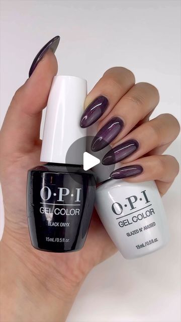 OPI on Instagram: "The perfect blend of edgy + elegant = 2 coats Black Onyx + 1 coat Glazed N’ Amused. Inspired by #ArianaGreenblatts #Oscars nails. 🖤 ✨ 

Original artist: OPI Global Ambassador @nailsbyzola 

#OPI #OPIObsessed #AcademyAwards" Opi Glazed And Amused, Color Glaze, Gel Color, Original Artists, Black Onyx, Glaze, Onyx, Nails, Color