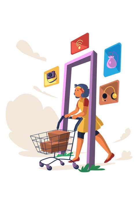 Sign Up Illustration, Shopping Online Illustration, E Commerce Illustration, Buying Illustration, Marketplace Illustration, Shopping Animation, Online Shopping Illustration, Startup Illustration, Products Illustration