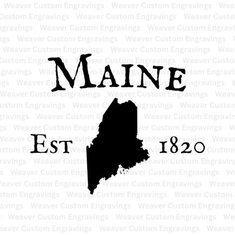 Maine Outline, Bar Harbour, Lewiston Maine, Freeport Maine, State Of Maine, Maine Art, Clipart Silhouette, Black And White Drawing, Custom Sign