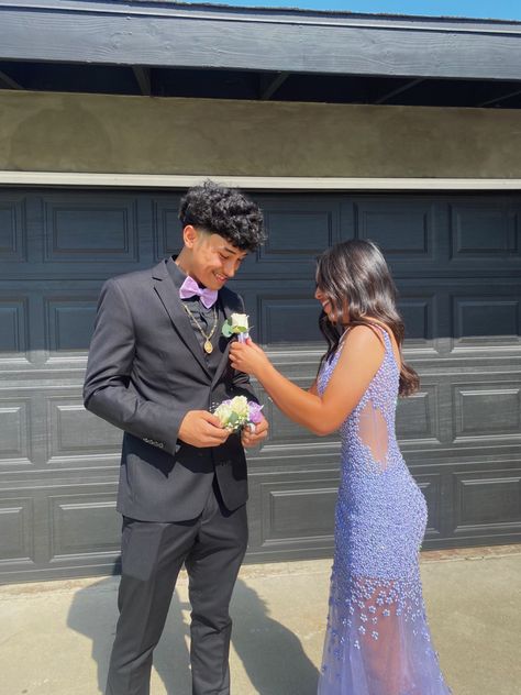 Light Purple Hoco Couple, Matching Prom Couples Purple, Light Purple Prom Dress Couple, Prom Bf And Gf, Prom Pics With Guy Best Friend, Easy Trendy Outfits, Hoco Dresses, Trust God, Love Of My Life