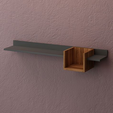 Creative Shelving Ideas, Wooden Shelf Design, Unique Wall Shelves, Wall Mounted Corner Shelves, Kitchen Wall Shelves, Corner Wall Shelves, Modern Wall Shelf, Modern Cupboard Design, Regal Design