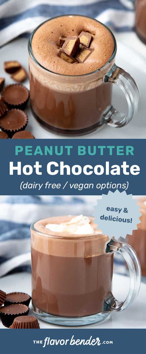 Specialty Hot Chocolate, Hot Drink Recipes Nonalcoholic, Peanut Butter Hot Chocolate Recipe, Peanut Butter Whipped Cream, Peanut Butter Hot Chocolate, Crockpot Hot Chocolate, Homemade Soda, Drink Recipes Nonalcoholic, Refreshing Drinks Recipes