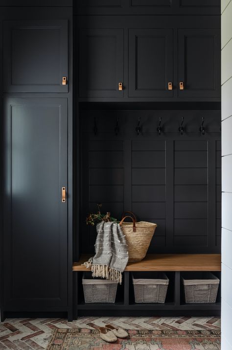 The List · Haven Moody Drop Zone, Family Drop Zone, Herringbone Terracotta, Moody Mudroom, Ikea Mud Room, Mudroom Remodel, Shoe Room, Mudroom Ideas, Mudroom Decor