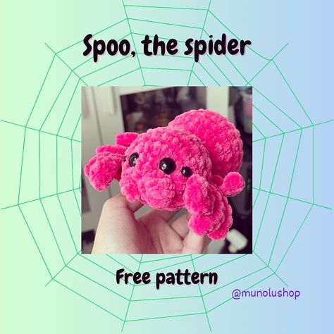 Halloween is almost here, and here is my no-sew spider pattern. I hope you enjoy making it. I also updated the pattern on my Ribblr and it… | Instagram Small Crochet Spider Pattern, No Sew Spider Crochet, Cute Crochet Spider, Easy Crochet Spider Pattern Free, Cute Things To Crochet For Halloween, Cute Easy Free Crochet Patterns, Chunky Yarn Patterns Free, Quick Crochet Plush, Crochet Mini Spider