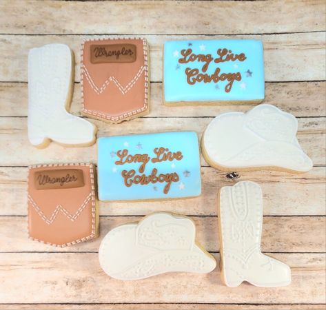 Wrangler Pocket Cookies, Cowboy Baby Shower, Cowboy Baby, Baby Cowboy, Cowboy Hat, Western Cowboy, 2nd Birthday, First Birthdays, Cowboy Hats