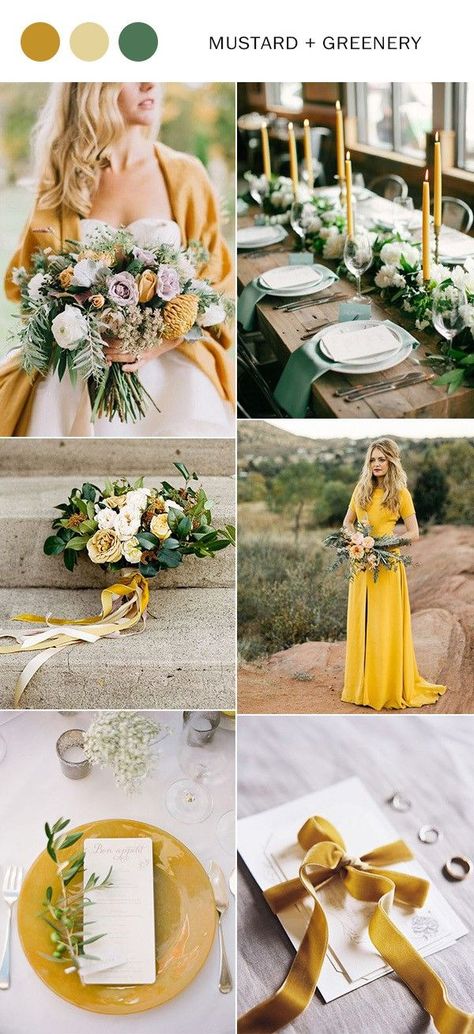 Mustard Wedding, Yellow Wedding Colors, Lemon Wedding, Yellow Wedding Theme, Fall Wedding Color Schemes, Wedding Color Ideas, Wedding Color Trends, Wedding Theme Colors, Wedding Fun