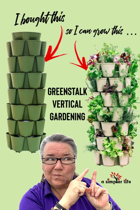 Vertical gardening has so mnay benefits. The GreenStalk reservoir system was why I chose it over the cheaper copycat versions. #growyourownfood #containergarden #balconygarden Green Stalk Vertical Garden Ideas, Greenstalk Planter Ideas, Greenstalk Vertical Planter Ideas, Greenstalk Vertical Planter, Vertical Gardening Ideas, Gardening Painting, Vertical Planting, Homesteading Tips, Cattle Panels