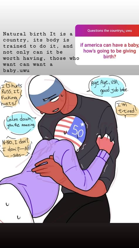 America X Russian Empire, Russian X America Countryhumans, Russian Empire X America Countryhumans, Country Humans Russia X America, Omegaverse Mpreg Birth, America X Russia Countryhumans, Usa X Russia Countryhumans, Country Humans Ships, Russia X America Countryhumans