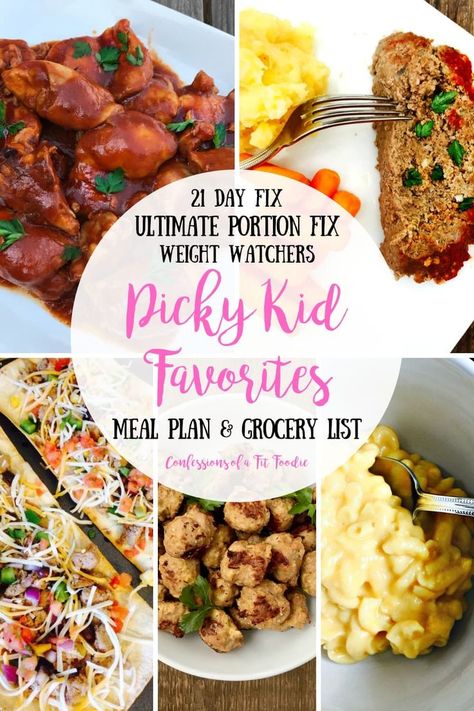 Need a Kid Friendly Meal Plan while you follow the 21 Day Fix or Weight Watchers? These are some of the top picky kid favorites on my site! Kid Friendly Meal Plan, Nutrition Inspiration, Kid Dinners, Confessions Of A Fit Foodie, Healthy Kid Friendly Meals, Meal Plan Grocery List, Weight Watchers Meal Plans, Dinner Planning, 21 Day Fix Meal Plan