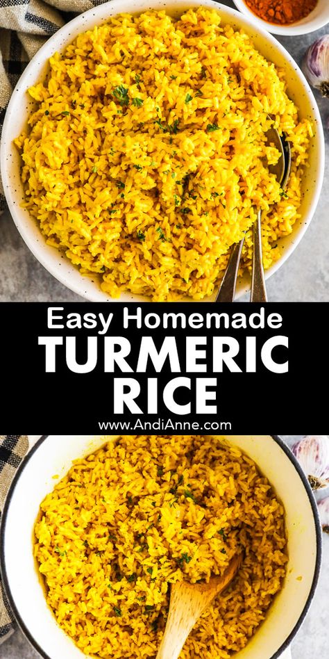 Easy Jasmine Rice Recipes, Tumeric Rice Recipe, Turmeric Brown Rice, Staple Dinners, Turmeric Rice Recipe, Pancreatic Diet, Tumeric Rice, Pancreatic Diet Recipes, White Jasmine Rice