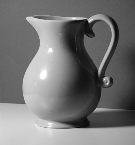 Good image for shading exercise. Shading Reference Object, Object Shading, Objects For Drawing, Still Life Simple, Pitcher Drawing, Still Life Practice, Objects Reference, Objects To Draw, Still Life Objects