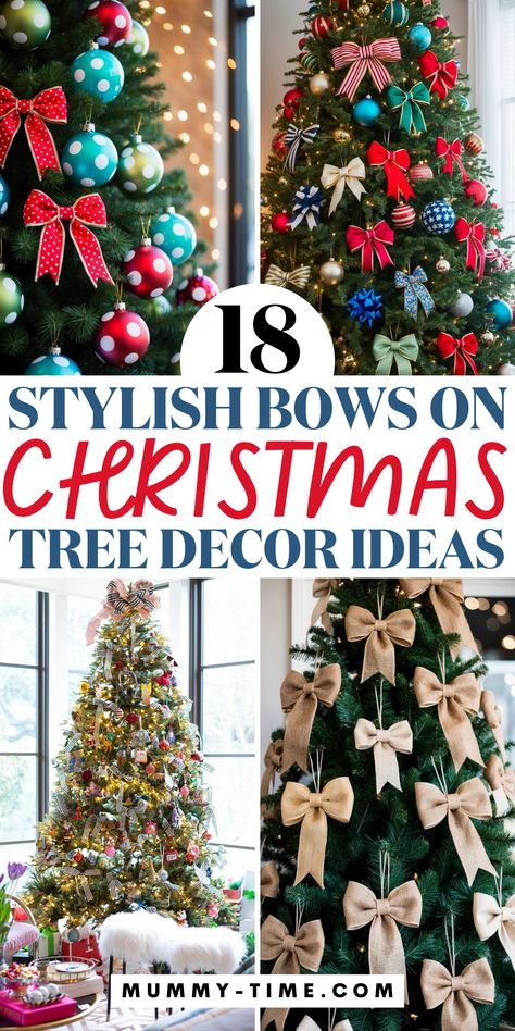 Looking for the perfect way to decorate your Christmas tree? 🎄🎀 Explore these stunning bow ideas that will add elegance and charm to your holiday decor. From rustic burlap bows to glitzy gold accents, we’ve got you covered. Don’t forget to save this pin for inspiration! 📌✨ How To Add Bows To Christmas Tree, Bow Theme Christmas Tree, Small Bows On Christmas Tree, Christmas Tree Bow Ideas, How To Tie Bows For Christmas Tree, Christmas Tree Ideas Bows, Christmas Tree Decorations Homemade, Bows On Christmas Tree, Christmas Tree With Bows