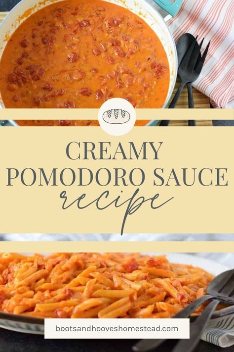 Homemade Pasta And Sauce, Creamy Pomodoro Sauce, Traditional Pasta Sauce, Homemade Pomodoro Sauce, Homemade Prego Sauce Recipe, Creamy Tomato Sauce Recipe, Romano Sauce Recipe, Sugo Sauce Recipe, Italian Sauces For Pasta