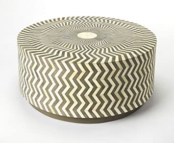 Lucy Bone Inlay Coffee Table in Gray Bone Inlay Coffee Table, Inlay Coffee Table, Circular Coffee Table, Bone Inlay Furniture, Round Wood Coffee Table, Inlay Furniture, Coffee Table Grey, Chevron Coffee Tables, Contemporary Coffee Table