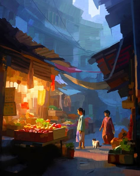 Environment Painting, Artificial Lighting, Looking For Work, Color Script, 수채화 그림, Color Studies, Ap Art, Environment Design, Environment Concept Art