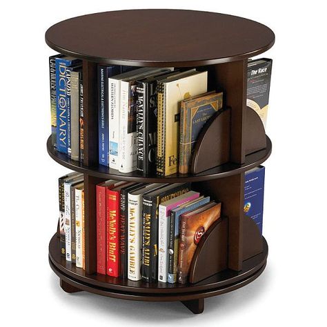 Crazy Bookshelves, Spinning Bookshelf, Rotating Bookcase, Bookshelf Table, Revolving Bookcase, Bookshelf Ideas, Hammacher Schlemmer, Reading Nooks, Bedroom Master