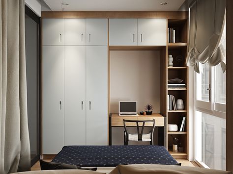 Just because a space is small and modest doesn't mean you can pack it in style. With small spaces it's actually best to be very intentional with your design to Arranging Bedroom Furniture, Commode Design, Small Apartment Bedrooms, Small Bedroom Furniture, Small Space Bedroom, Apartment Bedroom Decor, Bedroom Cabinets, Small Bedroom Designs, Wardrobe Design Bedroom