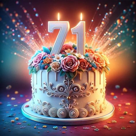 71 Birthday Cake, 71 Birthday, Birthday Cakes For Women, Happy Birthday Funny, Cakes For Women, Themed Birthday Cakes, Happy 50th, Birthday Numbers, Birthday Humor