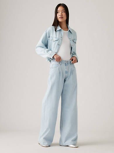 Baggy Dad Wide Leg Women's Jeans - Light Wash | Levi's® CA Light Wash Baggy Jeans Outfit, Loose Jeans Outfit, Svt Concert, Pear Shaped Women, Jean Baggy, Outfit Modest, Baggy Jeans Outfit, Jeans And Hoodie, Wide Legged Jeans