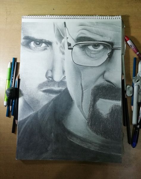 Walter White and Jesse pinkman from breaking bad Jesse Pinkman Drawing, Breaking Bad Sketch, Breaking Bad Drawing, Walter White Drawing, Walter White And Jesse Pinkman, Bad Drawings, Walter White, Jesse Pinkman, Cartoon Character Design