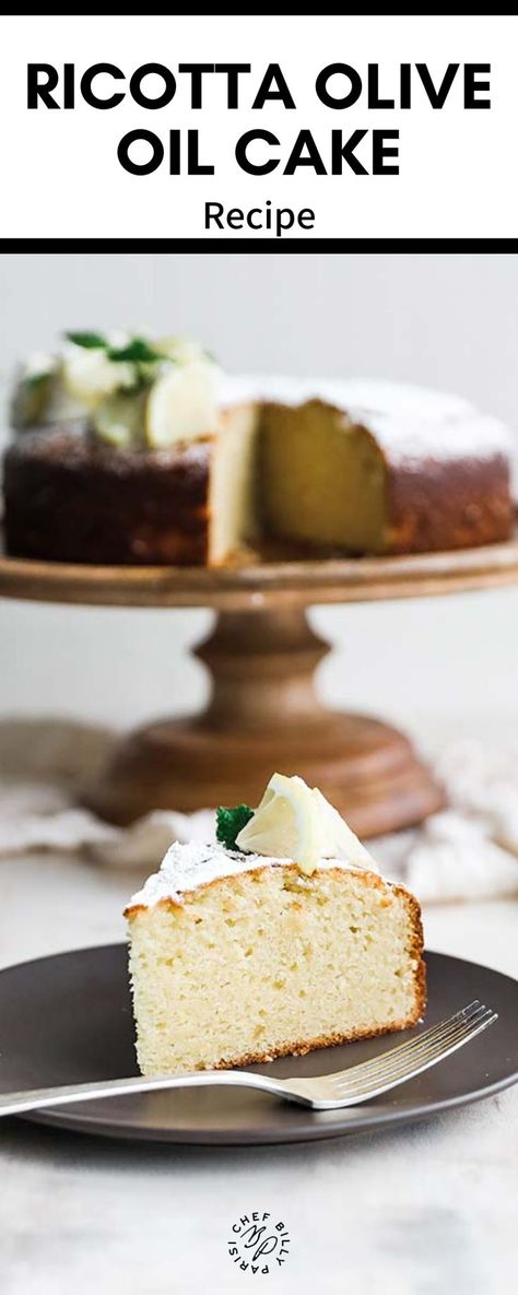 Ricotta Olive Oil Cake, Italian Thanksgiving Recipes, Italian Thanksgiving, Oil Cake Recipe, Olive Oil Cake Recipe, Lemon Olive Oil Cake, Billy Parisi, Cookie Crumble, Flourless Cake