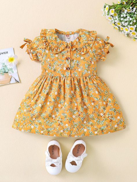 Summer Baby Dresses, Summer Frocks, Kids Prom Dresses, Baby Frock Pattern, Cool Baby Clothes, Girls Sweatshirt, Autumn Ideas