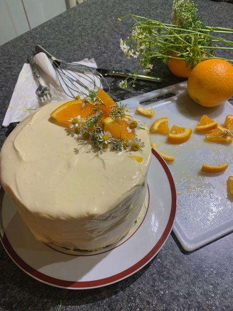 Aesthetic Orange creamsicle cake 🍰 Orange Cake Aesthetic, Creamsicle Aesthetic, Orange Creamsicle Cake, Creamsicle Cake, Deco Cake, Aesthetic Orange, Summer Baking, Girls Thanksgiving, Orange Creamsicle