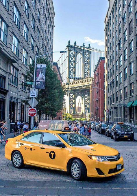 Canton Tx, New York Taxi, Yellow Cabs, Places In New York, Manhattan Bridge, Taxi Cab, I ❤ Ny, Brooklyn Bridge, Cityscape