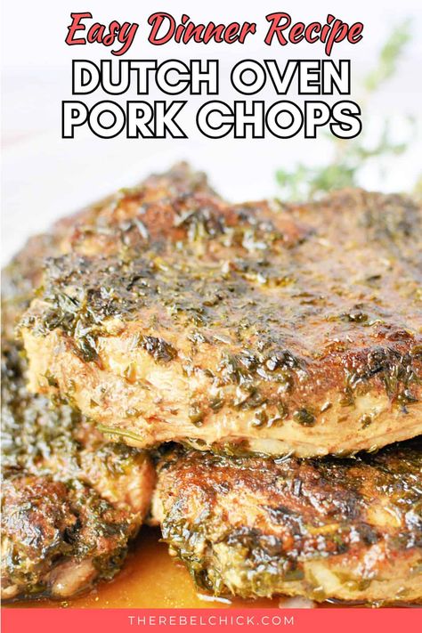 Dutch Oven Pork Chops, One Pot Dinner Recipes, Dutch Oven Pork, Oven Pork Chops, Slow Cooker Pasta Recipes, Baked Pork Chops Oven, Easy Pork Chop Recipes, Pork Recipes Easy, Fall Baking Recipes