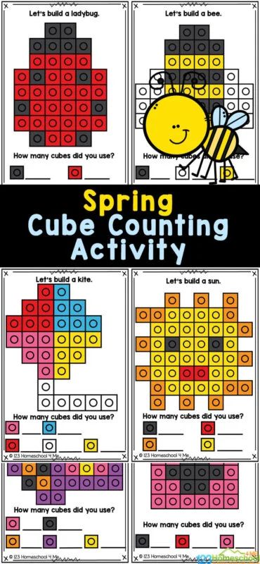 Unifix Cube Activities, Cube Activities, Snap Cubes Activities, Pattern Block Printables, Snap Cube, Cubes Math, Spring Math Activities, 123 Homeschool 4 Me, Task Cards Free