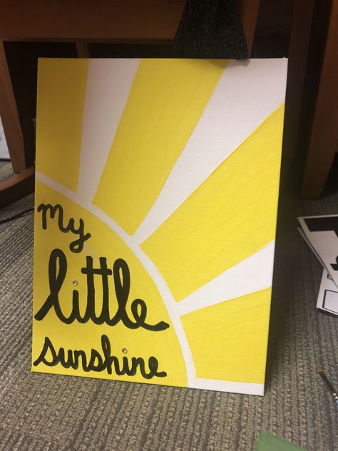 DIY Wall Canvas “My Little Sunshine” Sorority Big Little Canvas Yellow Sorority Canvas, Big Little Reveal Poster, Big Little Signs, Big Little Poster Ideas, Big Little Paintings Sorority, Sorority Canvas Paintings Big Little, Easy Sorority Canvas, Big Little Canvas Sorority, Big Little Poster