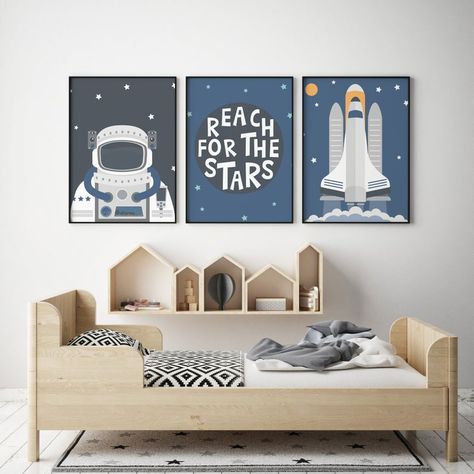 Boys Space Room, Baby Boy Nursery Room Ideas, Outer Space Bedroom, Space Kids Room, Space Themed Bedroom, Space Themed Room, Space Wallpaper, Toddler Boys Room, Space Nursery