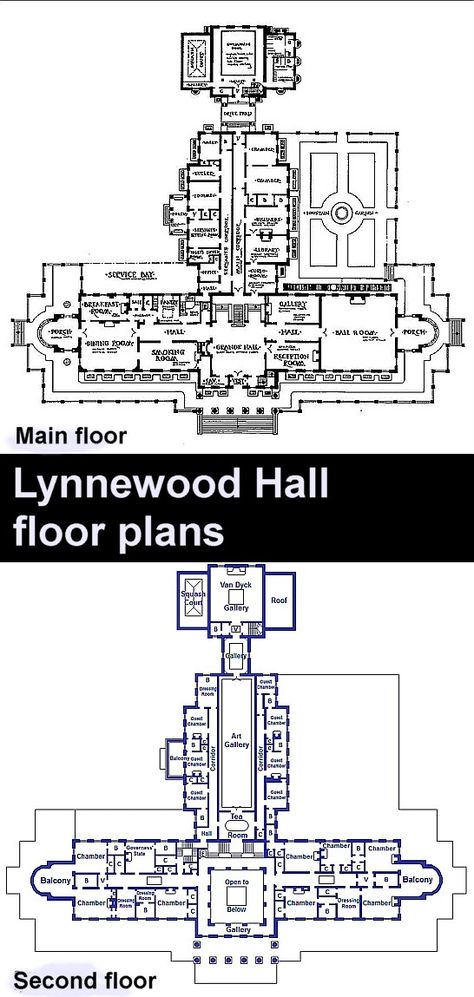 Art Now and Then: Lynnewood Hall Lynnwood Hall, Lynnewood Hall, Castle Floor Plan, Elkins Park, Hall Flooring, Estate Interior, Mansion Floor Plan, Classic House Design, Architectural Floor Plans