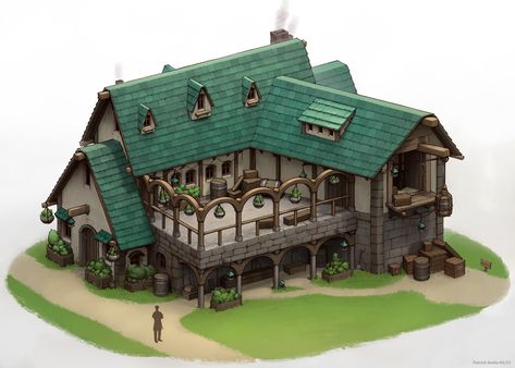 Medieval Inn Concept Art, Enshrouded Build, Tiny Glade, Rise Of Kingdoms, Minecraft Building Blueprints, Mc Builds, Viking House, German Houses, Concept Art Tutorial