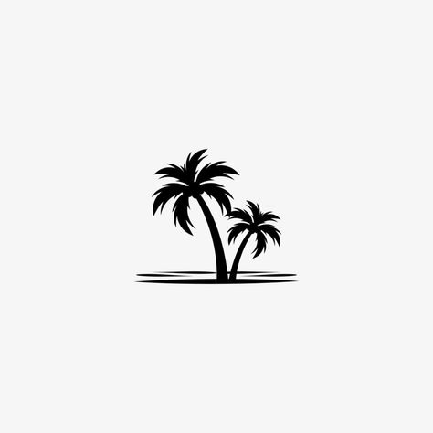 Palm Logo, Palm Tree Silhouette Tattoo, Palm Tree Symbol, Palm Tree Logo, Coconut Tree Logo Design, Tree Icon Logo, Logo With Palm Tree, Palm Tree Icon, Palm Tree Vector