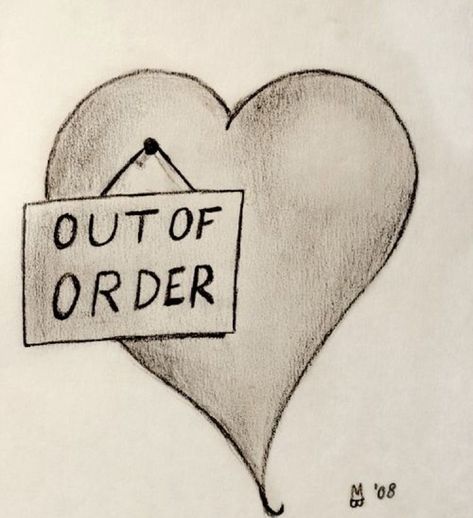 Cute Heart Drawings, Easy Drawings For Beginners, Out Of Order, Meaningful Drawings, Heart Drawing, Easy Doodle Art, Dark Art Drawings, Easy Drawings Sketches, Pencil Art Drawings