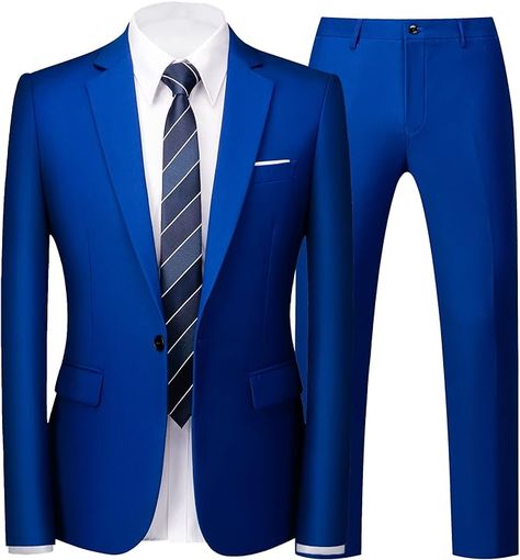 UNINUKOO Mens Suit Slim Fit 1 Button 2 Piece Wedding Party Holiday Solid Color Tux Suits for Men US Size 30 Colored Blue at Amazon Men’s Clothing store Young Men, Mens Suits, Clothing Store, 2 Piece, Wedding Party, Slim Fit, Solid Color, For Men, Wardrobe